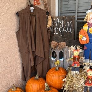 Faux Suede Brown Vest